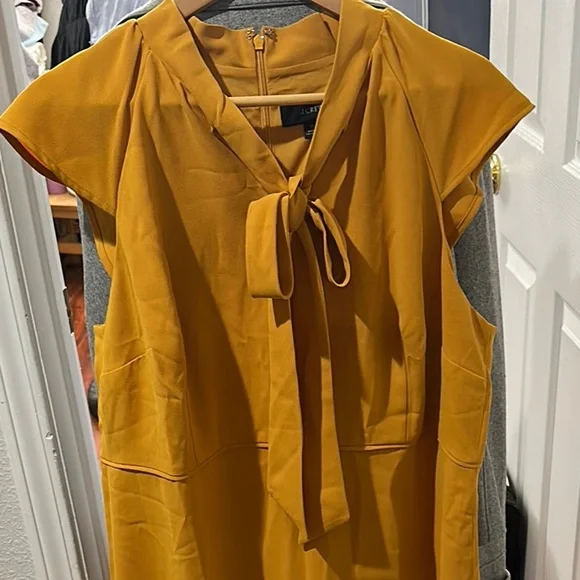 J. Crew | Dresses | J Crew Gold Tie Front Midi Dress For Work | Poshmark